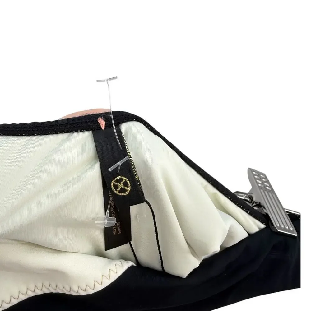 ViX Paula Hermanny Betsey Basic Full Bikini Bottom Black Ivory NWT Small